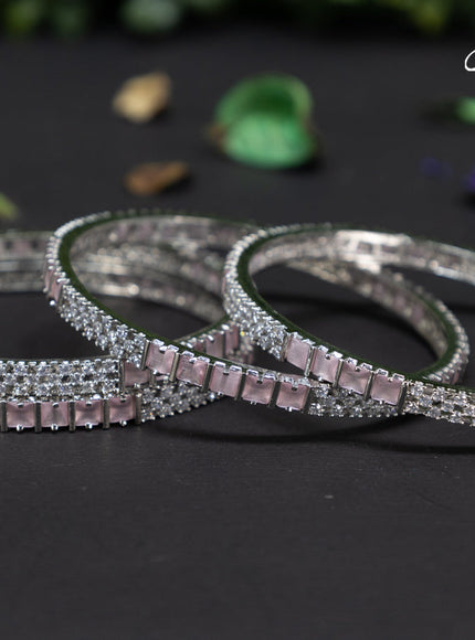 Zircon bangles with baby pink and cz stones