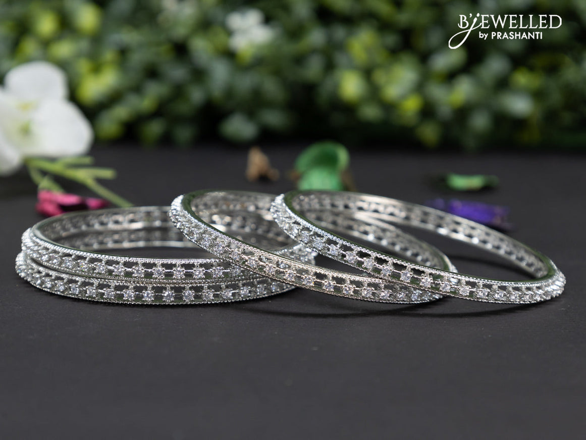 Zircon bangles with cz stones