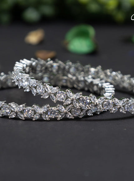 Zircon bangles with cz stones