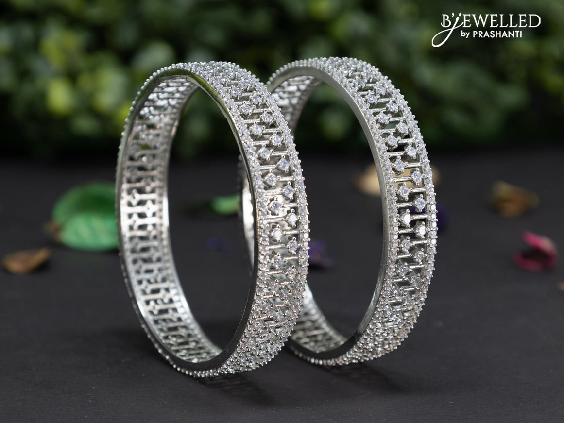 Zircon bangles with cz stones