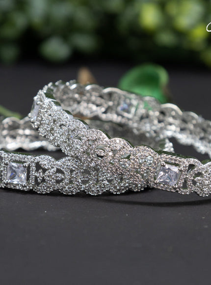 Zircon bangles with cz stones