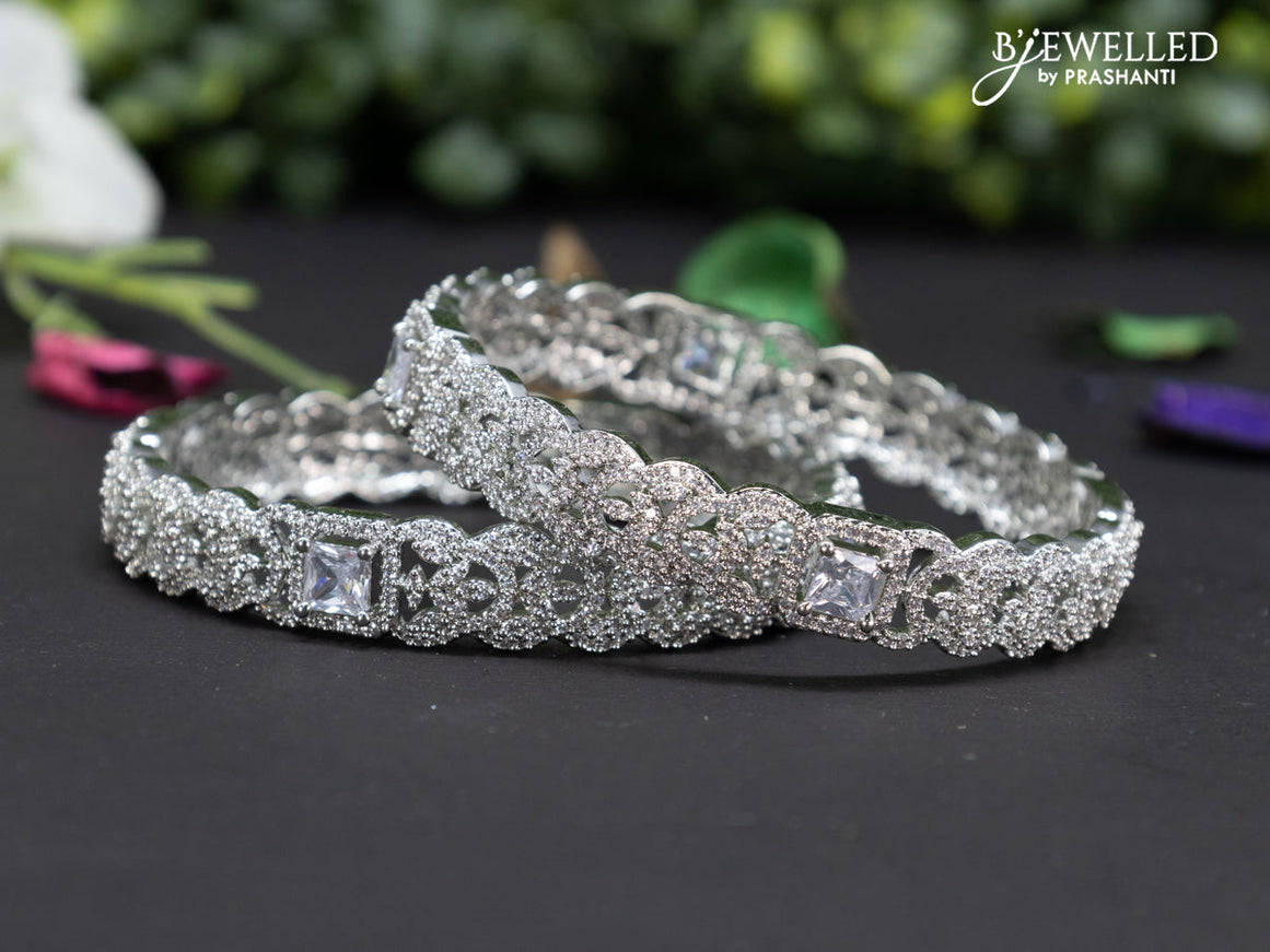 Zircon bangles with cz stones