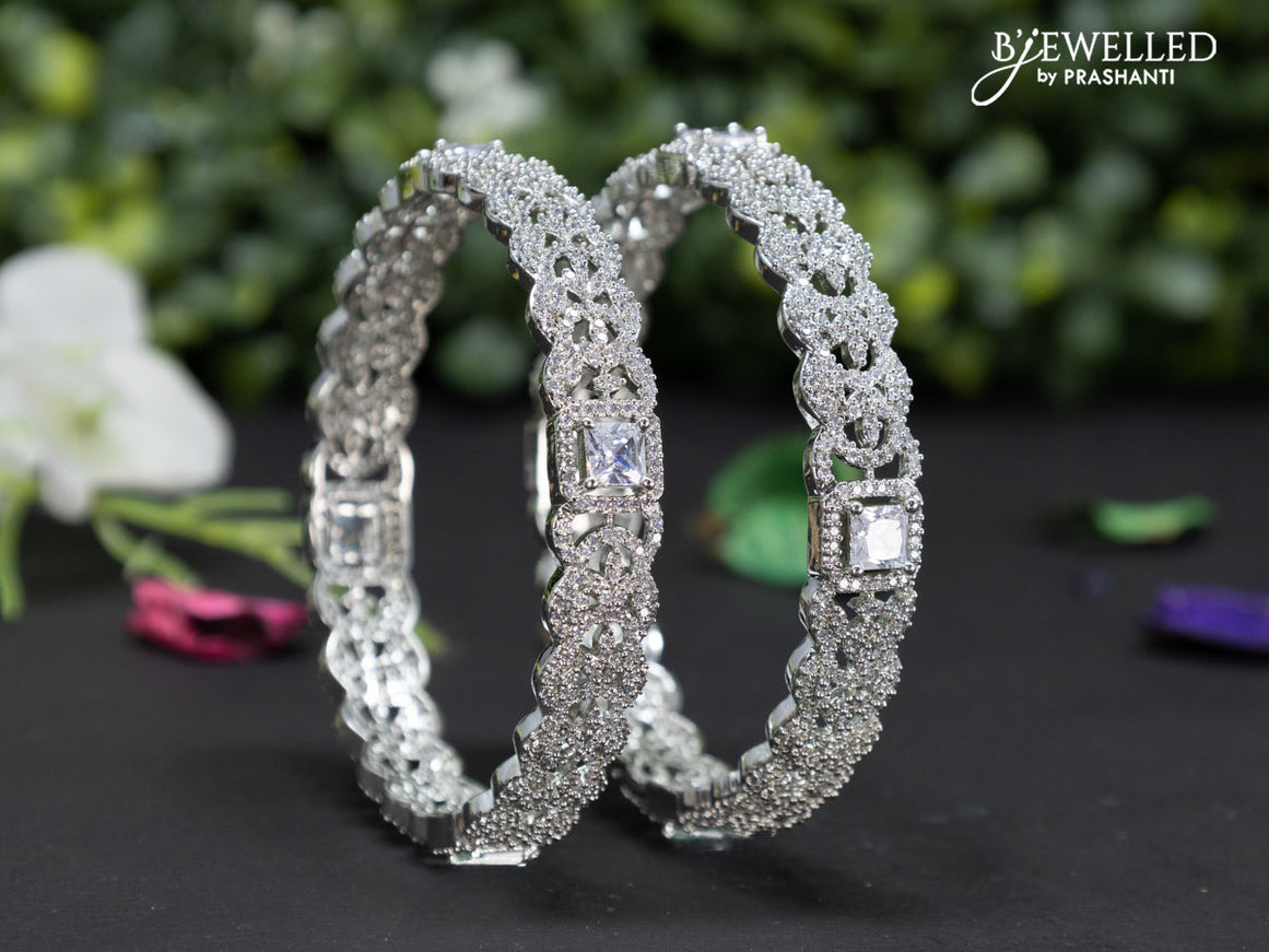 Zircon bangles with cz stones