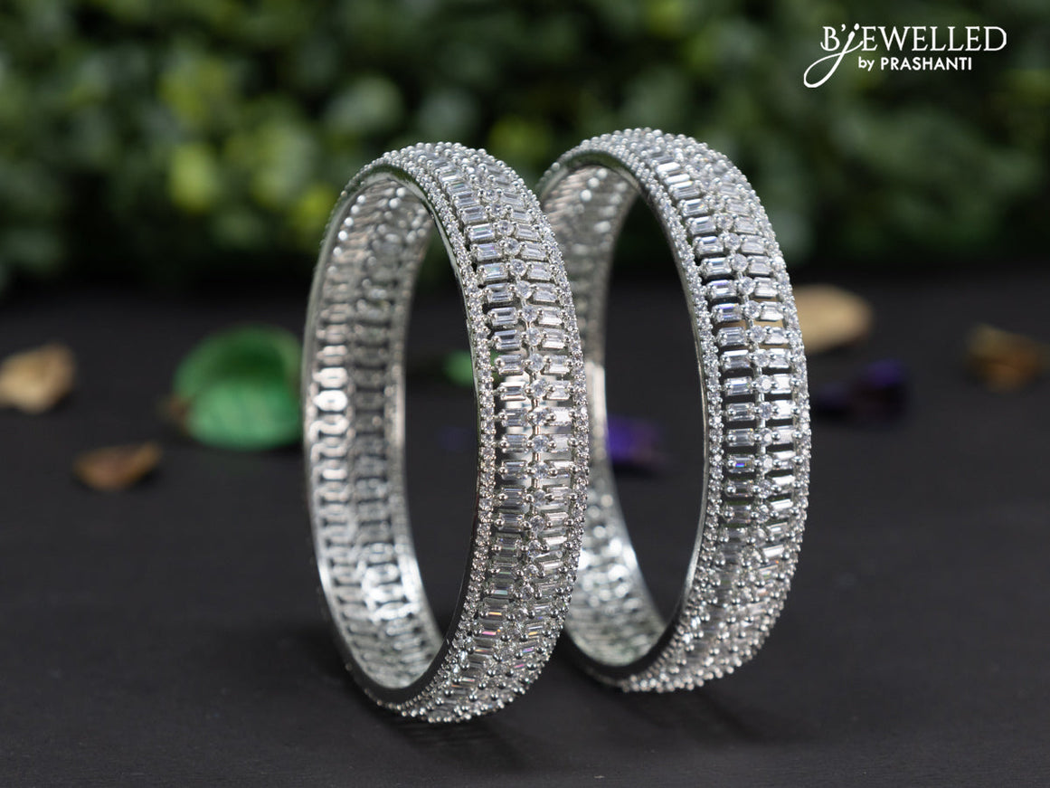 Zircon bangles with cz stones