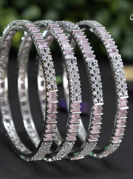 Zircon bangles with baby pink and cz stones