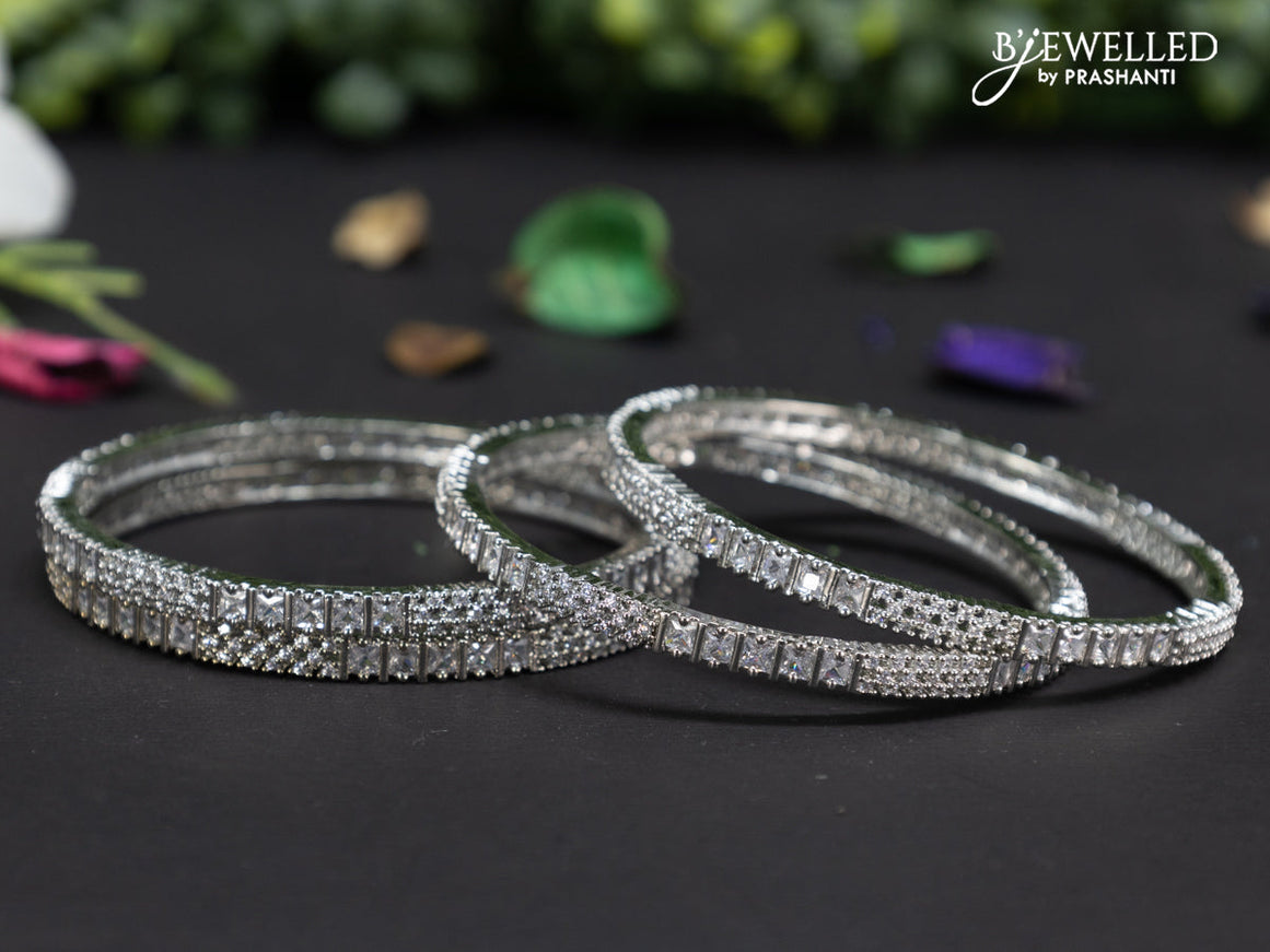 Zircon bangles with cz stones