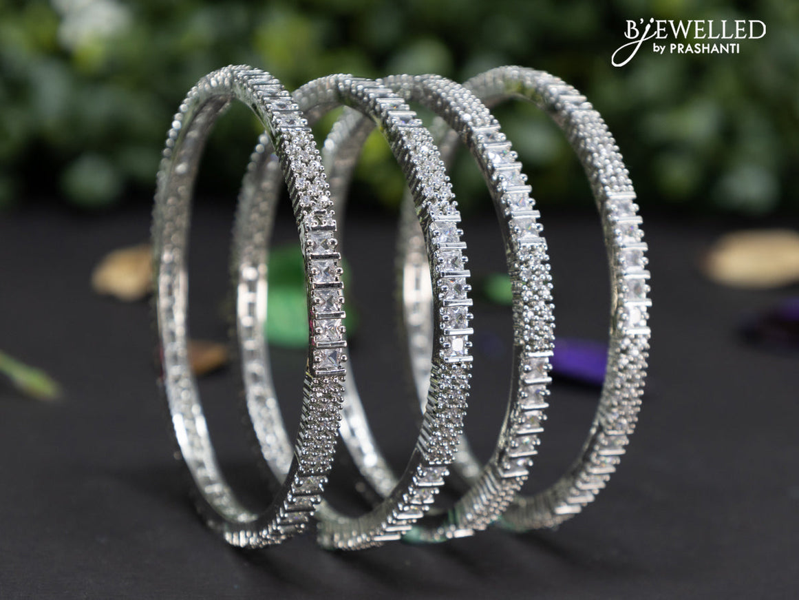 Zircon bangles with cz stones