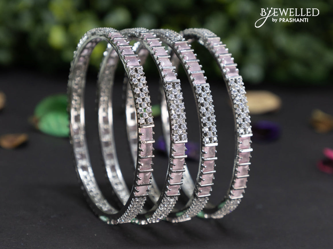 Zircon bangles with baby pink and cz stones