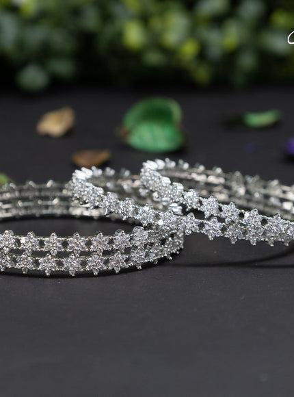 Zircon bangles floral design with cz stones