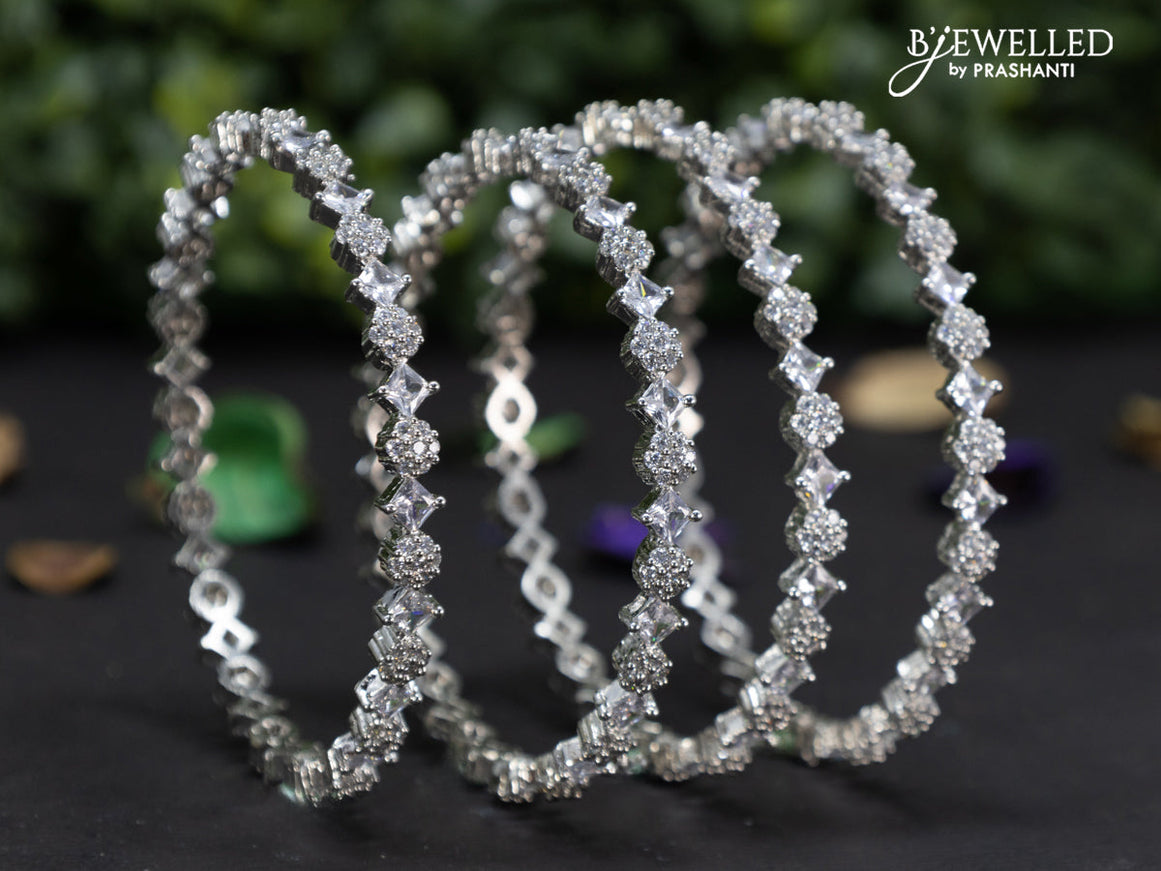 Zircon bangles with cz stones