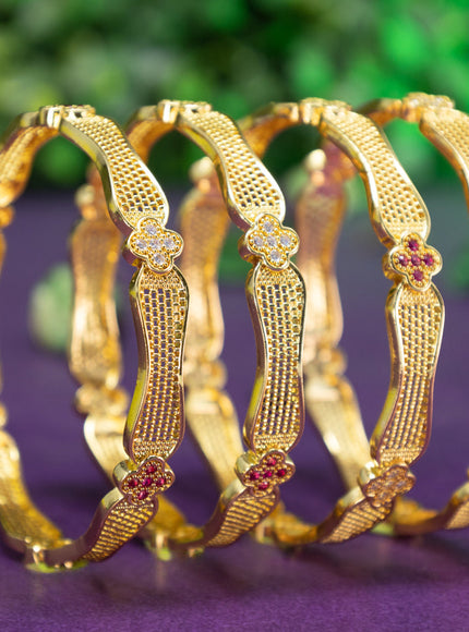 Antique bangle with pink kemp stones