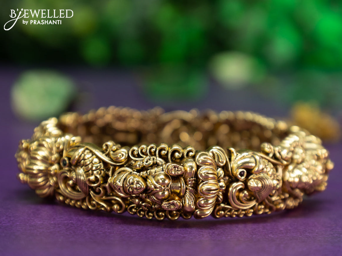 Antique bangle lakshmi design with kemp stones