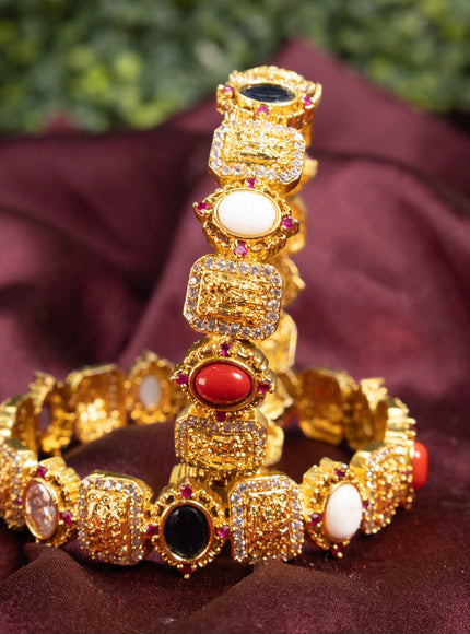 Antique bangle with multi colour stones