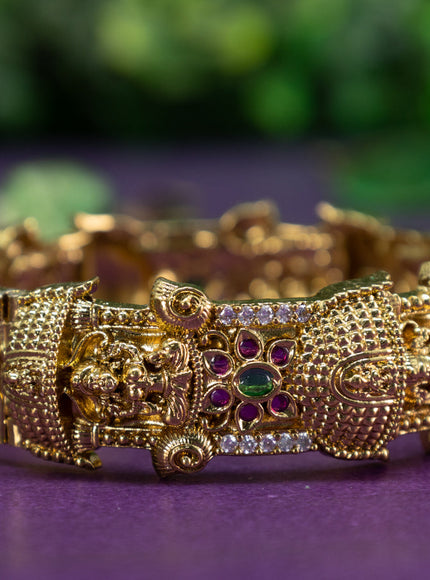 Antique bangle lakshmi design with kemp and cz stones