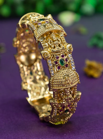 Antique bangle lakshmi design with kemp and cz stones