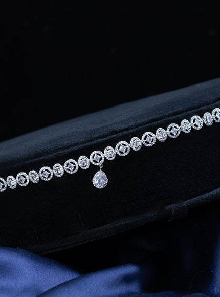 Zircon hip chain with cz stones and hanging