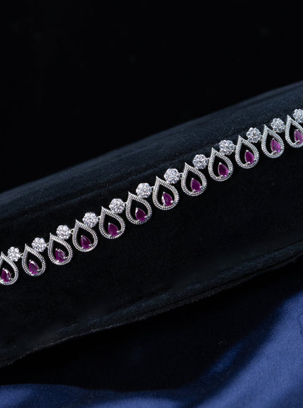 Zircon hip chain with ruby and cz stones