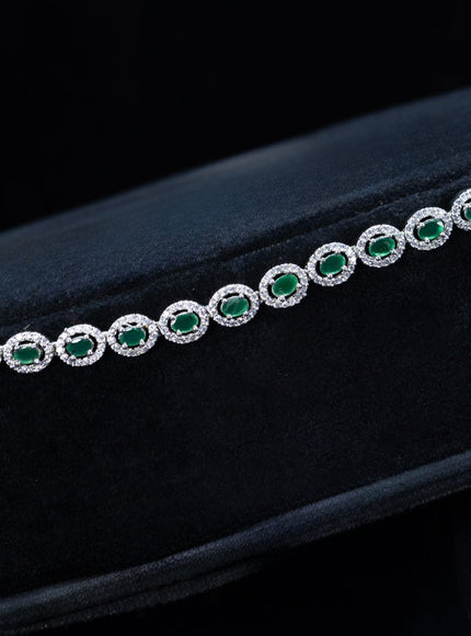 Zircon hip chain with emerald and cz stones