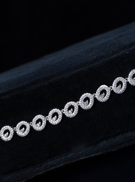 Zircon hip chain with cz stones