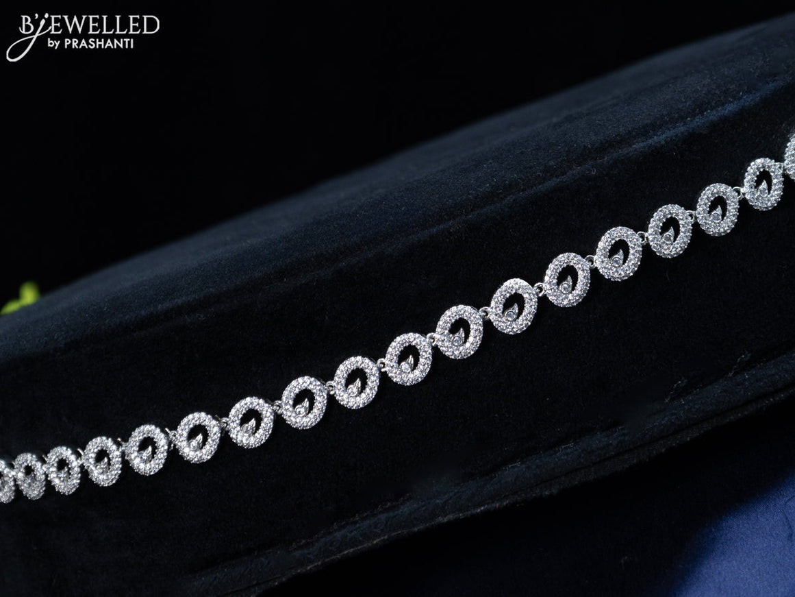 Zircon hip chain with cz stones