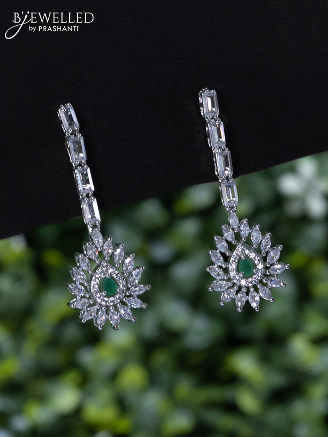 Zircon necklace with emerald and cz stones