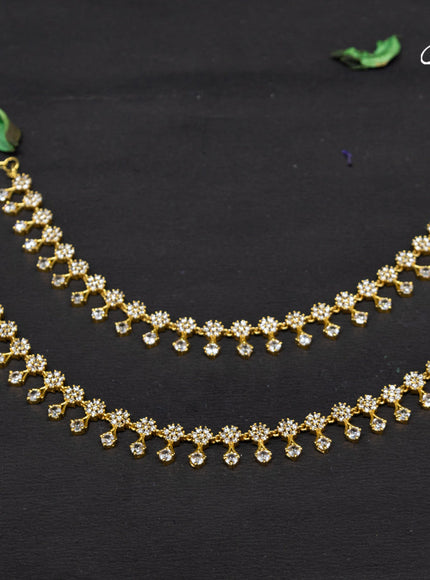 Antique anklet floral design with cz stones