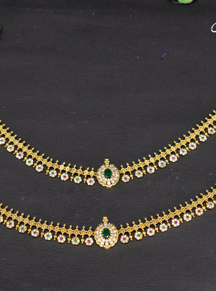 Antique anklet floral design with kemp and cz stones