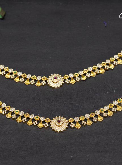 Antique anklet floral design with kemp and cz stones