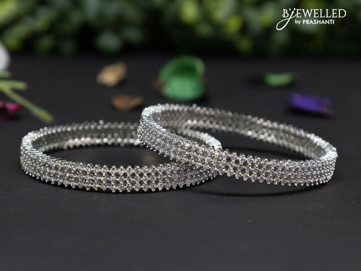 Zircon bangles with cz stones