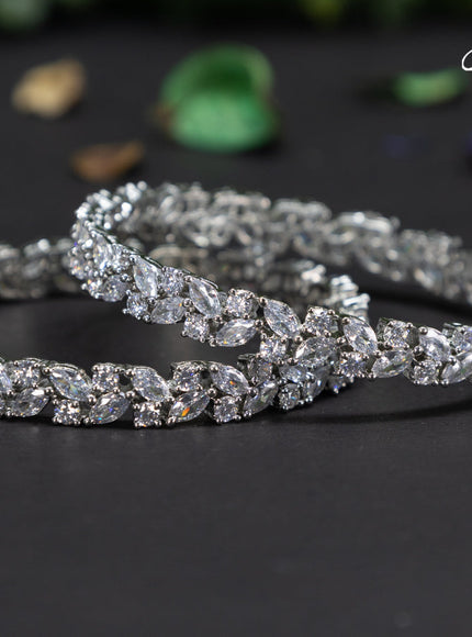 Zircon bangles with cz stones