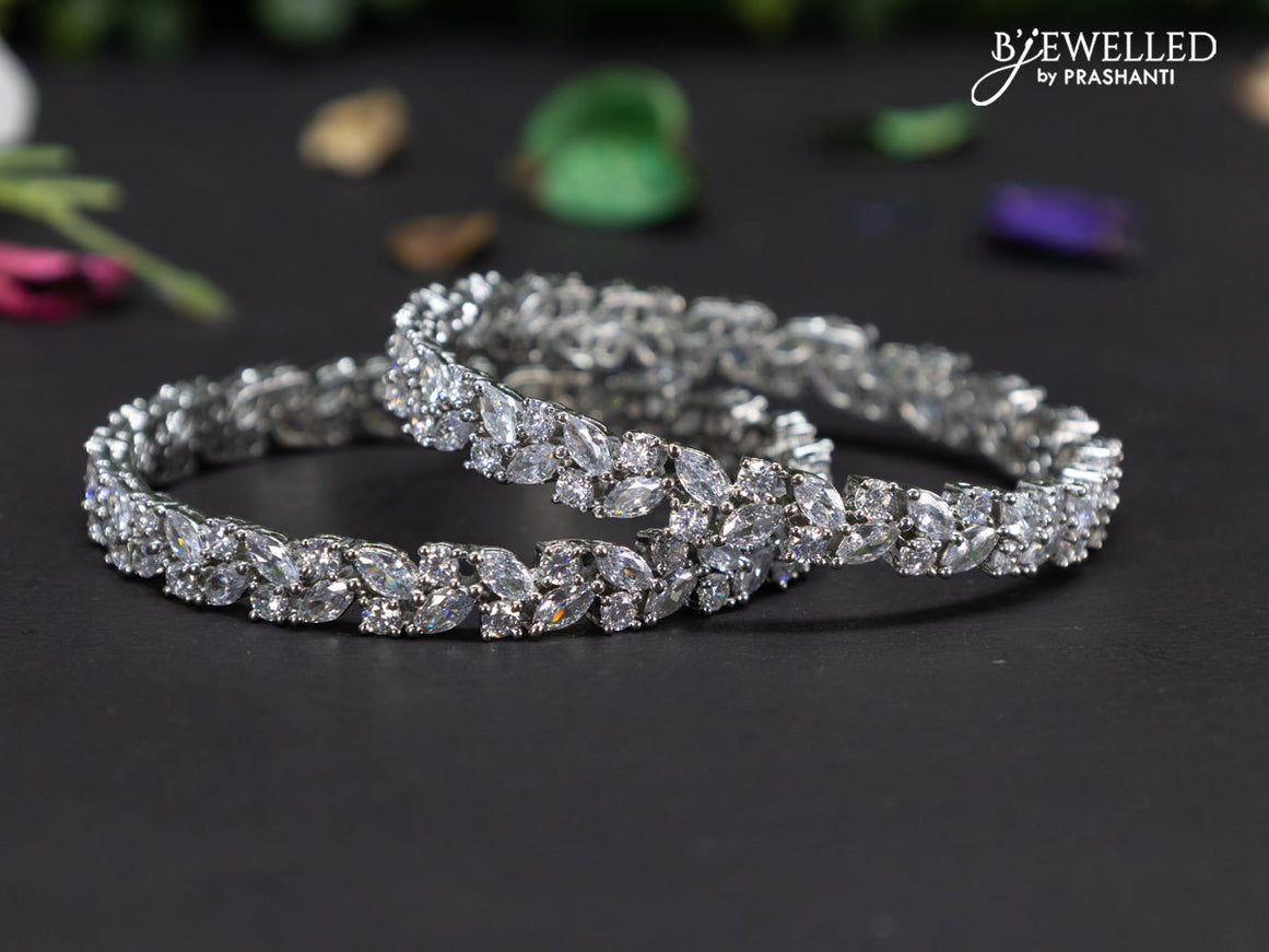 Zircon bangles with cz stones