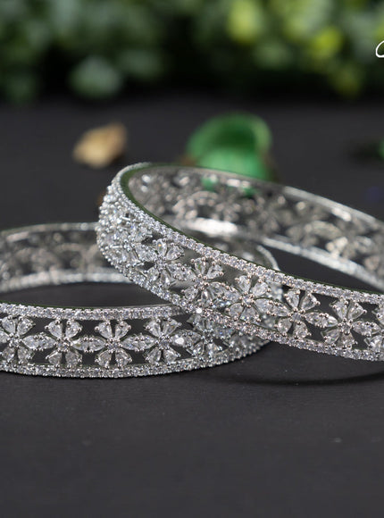 Zircon bangles floral design with cz stones