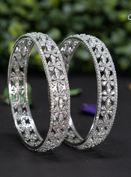 Zircon bangles floral design with cz stones