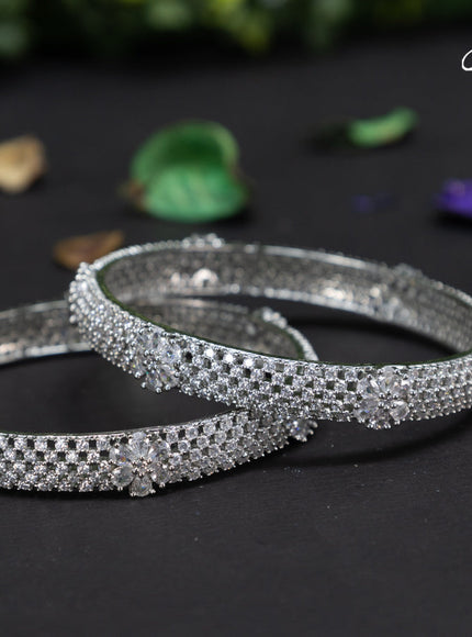 Zircon bangles floral design with cz stones