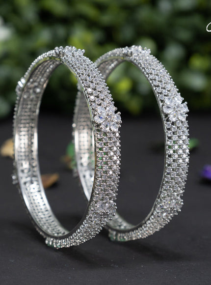 Zircon bangles floral design with cz stones