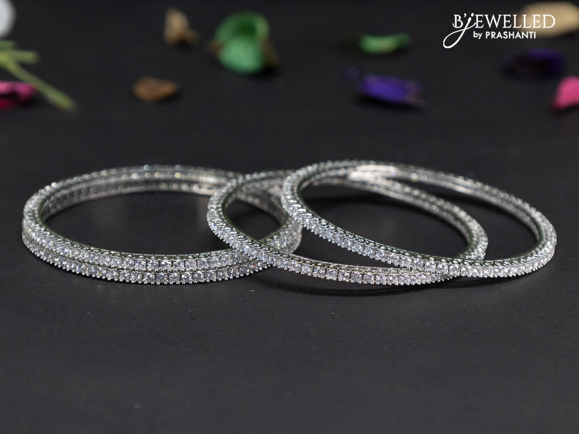 Zircon bangles with cz stones