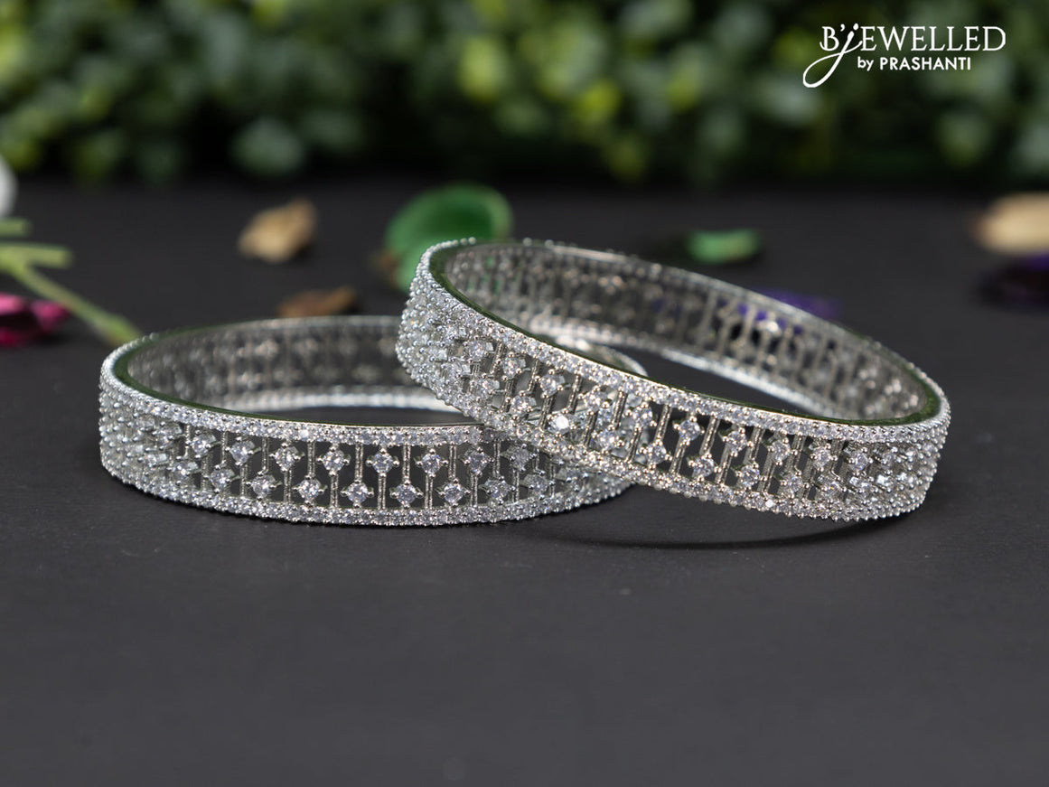 Zircon bangles with cz stones