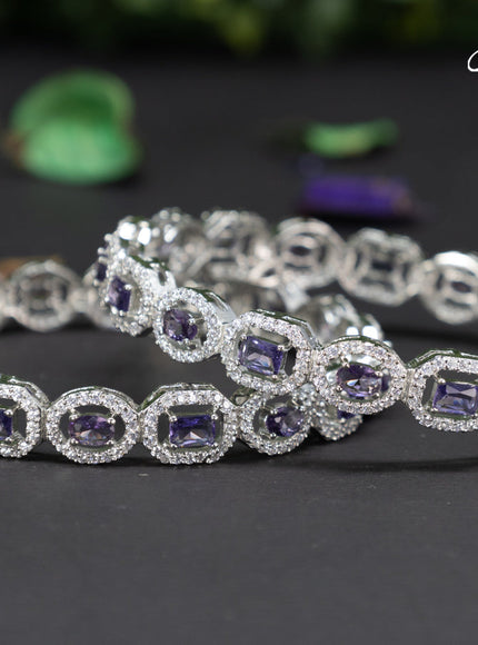 Zircon bangles with violet and cz stones