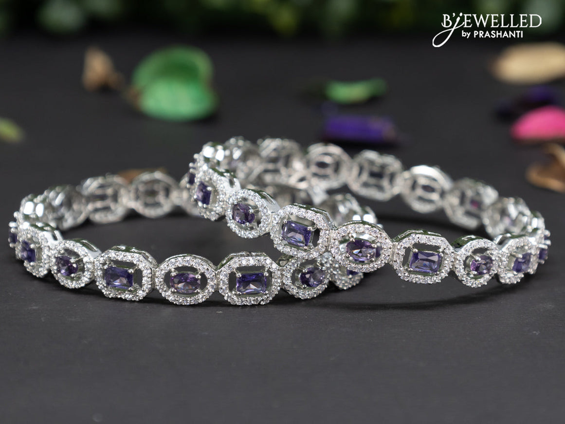 Zircon bangles with violet and cz stones