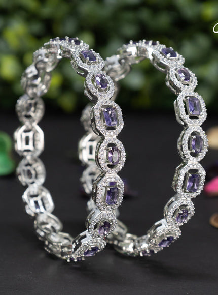 Zircon bangles with violet and cz stones