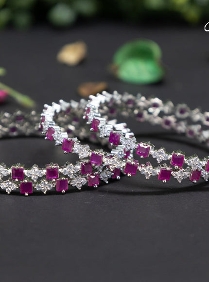 Zircon bangles with ruby and cz stones