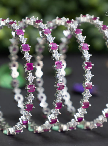 Zircon bangles with ruby and cz stones