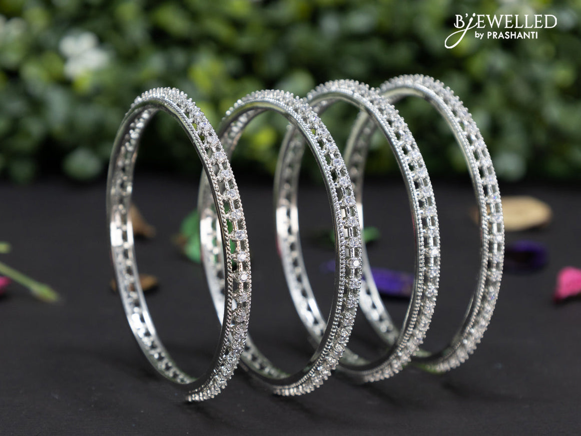 Zircon bangles with cz stones