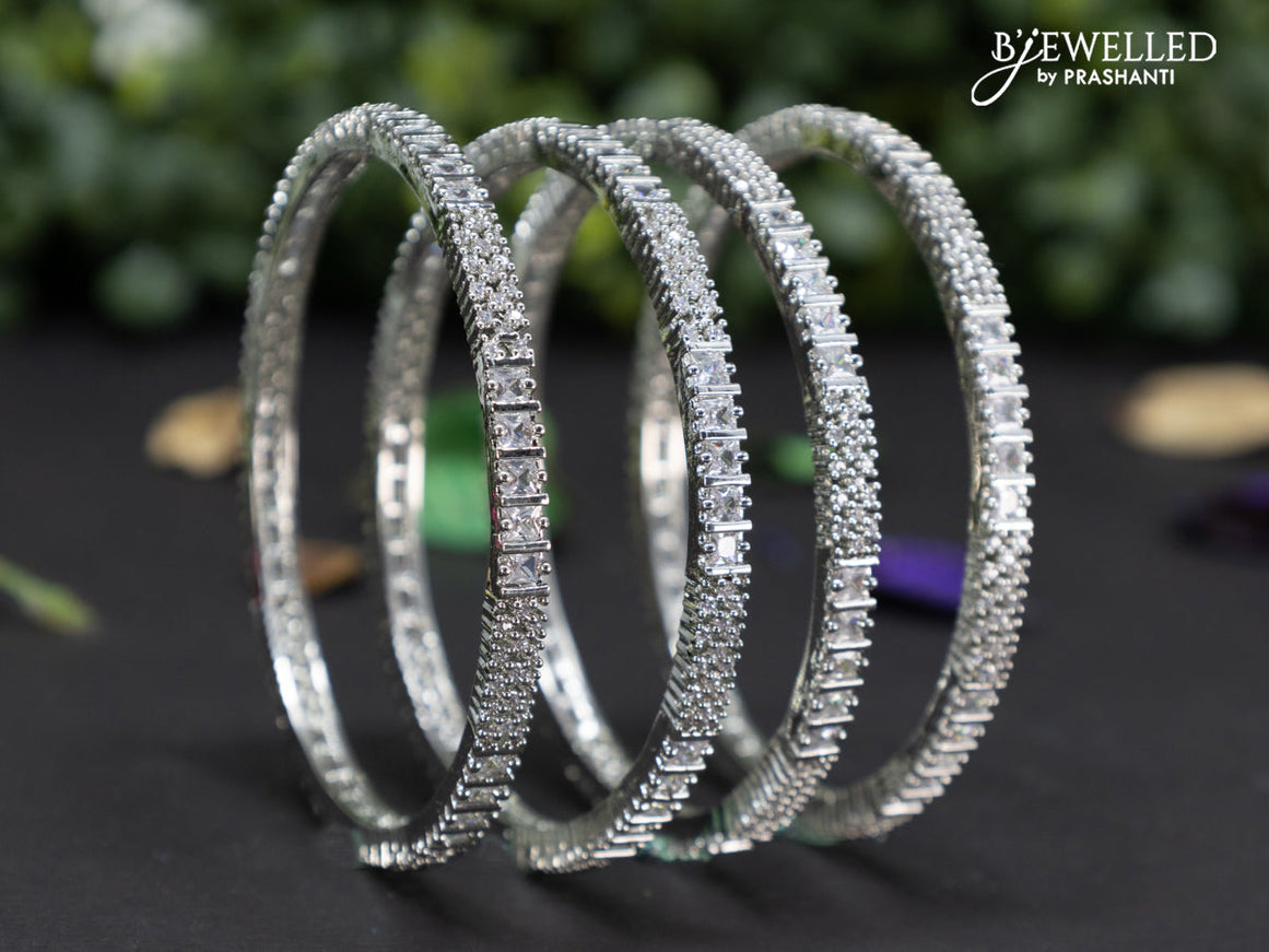 Zircon bangles with cz stones