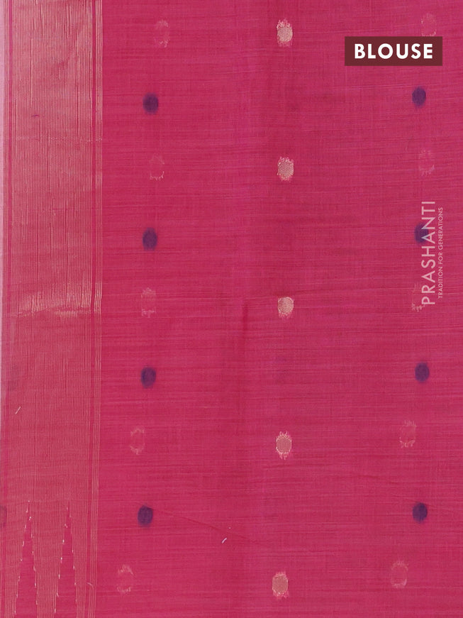 Munga cotton saree light pink and pink with thread woven buttas in borderless style