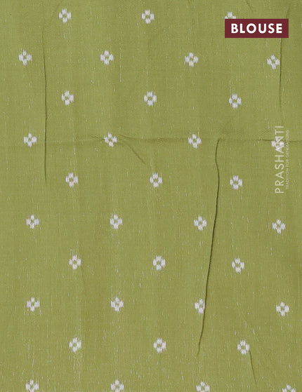 Munga cotton saree beige and light green with allover thread weaves and thread woven border