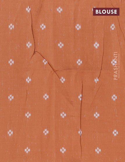 Munga cotton saree beige and rust shade with allover thread weaves and thread woven border