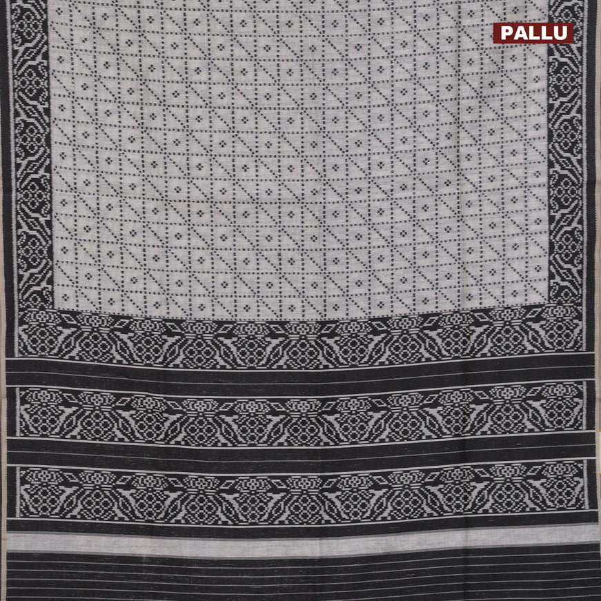 Munga cotton saree beige and black with allover thread weaves and thread woven border