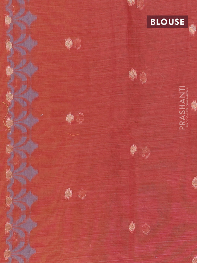 Munga cotton saree mustard yellow and maroon with allover thread weaves in borderless style