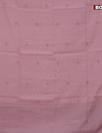 Munga cotton saree pastel pink and mauve pink with woven buttas in borderless style